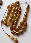 Natural Baltic Amber 24g  Islamic Prayer Rosary Barrel 33 Beads Tasbih Misbaha