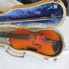 Kapok 4 4 Size Violin Perpendicular Grain W  Vtg Germany Made Bow   Roth Case