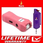 Police Stun Gun Burn Pepper Spray Combo Women Self Defense 618 Pink   White