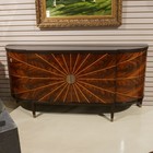 Flamed Mahogany Sideboard Server Buffett Inlay Brass Hardware