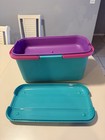 Vintage Eagle Craftstor Sewing Craft Storage Organizer Tote Bin Teal Purple Pink