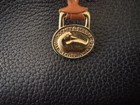 Vintage Dooney   Bourne Black All Weather Leather Purse  Doctor Bag Charm