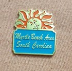 Myrtle Beach Area South Carolina Smiling Sun Travel Souvenir Lapel Pin