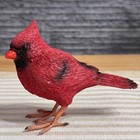 Handmade Red Cardinal Bird Figurine Realistic Painted Woodland Wildlife Decor