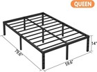 14  Queen Metal Platform Bed Frame  Heavy-duty  No Box Spring  Black