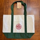 Trader Joe   s Canvas Reusable Tote Carry Large Eco Shopping Bag Green Blue Purple