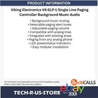 Viking Electronics Vk-slp-1 Single Line Paging Controller Background Music Audio