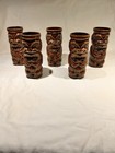 Vtg Mcm Set Of 5  Orchids Of Hawaii Tiki Tumblers 6 Inches Tall Japan