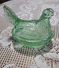  Green Glass Hen On Nest 6 