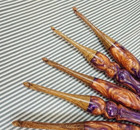 Galaxy Purple Pearl Handmade Wooden Crochet Hooks Seto Of 5 Ergonomic Crochet