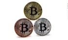 Physical Bitcoin Coin Set Of 3 - Gold Silver Bronze Btc Coins   Protective Cases