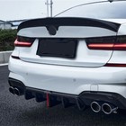 Rear Diffuser Lip W  Led Light Gloss Black For 19-22 Bmw 3 Series G20 330i M340i
