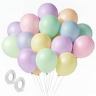 Pastel Balloons Latex Pastel Birthday Decorations 12 Inch Macarons-multicolor