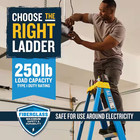 8 Ft  Fiberglass Step Ladder  12 Ft  Reach Height  With 250 Lb  Load Capacity Ty