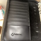 Franklin Covey Black Cowhide Suede Leather 6 Ring Organizer Zipper Binder 8 5   