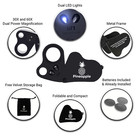 Magnifying Glass With Light 30x 60x Jewelers Loupe Coin Magnifier Loop Jewelry