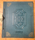 Vintage 1940 s Embossed Scrapbook Green   Gold 13 Full Pages   Loose Memorabilia
