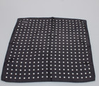 Eton Nwot 100  Silk Pocket Square In Bluish Gray With White Dots Made In Italy
