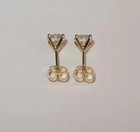 1ct Round Cut Moissanite Push Back Women s Stud Earrings 14k Yellow Gold Plated