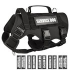  Service Dog Vest Harness For Dog  Tactical Working Molle Vest Medium Black