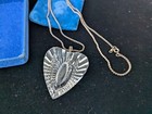 Vintage Waterford Crystal Necklace Heart Pendant Sterling Silver - 20 In Boxed