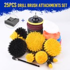25 Pack Drill Brush Attachment Set Power Scrubber Cleaning Kit Car Detailing Kit