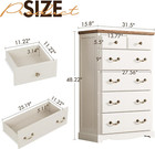 Farmhouse 6 Chest Of Drawers For Bedroom  48  Tall Wood Dresser With Bronze Retr