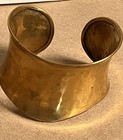 Vintage Brass Modernist Sculptural Cuff Bracelet 39g Wide Asymmetrical