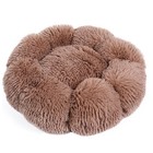 Calming Dog Bed Washable Pet Bed Anti-slip Fluffy Plush Faux Fur Cat Bed 23 6 