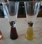 Set Of 5 Multicolor Etched Textured Vodka Gin Tequila Shot Glass