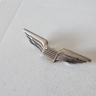 Vintage Us Airways Silver-toned Flight Attendant Wings Screw Back Pin Badge  