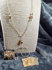 Jewelry Lot  54 5 Pcs Relic Vintage Gold Costume Pin Brooch Necklace Earrings