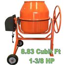 8 83 Cubic Feet Electric Cement Concrete Stucco Mortar Mixer Heavy Duty 1 3 8 Hp