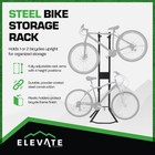 Elevate Outdoor Bike Storage Rack  Vertical Steel Frame Garage Stand For 2 Bikes