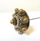 Antique Hatpin Large Brass Wirework