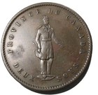 1852 Quebec Bank Token Canada One Penny  Old Canadian Coins