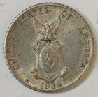 1944 D Ten Centavos Philippines Denver Mint Silver Coin