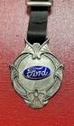Vintage Ford Keychain keyring Blue Oval Ford Script Leather Band Rare 