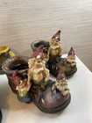 Vintage Planters Gnomes Lot Of 5 Shoes Log Flowers Mcm Kitschy Whimsical Garden
