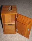 Antique Bausch   Lomb Solid Cherry Wood Microscope Case Only W  Key