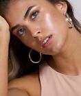 4mm Thick Solid 925 Sterling Silver 40mm French Lock Hoop Earrings Made In Italy