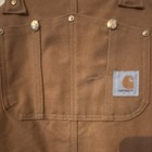 Carhartt Insulated Union Made Brown Canvas Bib Overalls Relaxed Fit R03-brn