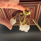 1 12 Scale Miniature Brass Ceiling Lamp Dollhouse Touchless 3 Tulips Chandelier