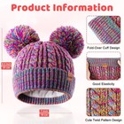 Winter Hat For Kids Toddler Girls Double Pom Pom Warm Fleece Lined Beanie