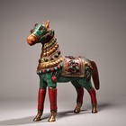 Antique Chinese Tibetan Pure Copper Painted Horse