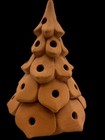     Vintage Terracotta Christmas Tree Luminary Candle Holder     Handmade