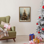 Vintage Framed Christmas Tree Wall Art  Rustic Farmhouse Pine Tree Wall Decor Pa
