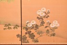 Japanese Vtg 4 Panel Folding Screen Asian Byobu Painted Chinese 66x36 Antique 