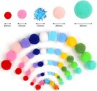 Phinus Pom Poms 900 Pcs Multicolor Craft Pompoms Assorted Sizes Arts Crafts