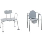 Transfer Bench Shower Chair 3-in-1 Commode Chair Non-slip Adjustable Safety Seat